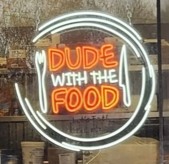 Dude with the Food Logo serving up food at our Brotherhood gathering