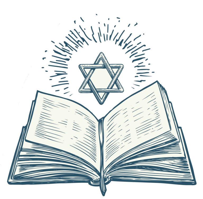 Open book with Jewish Star